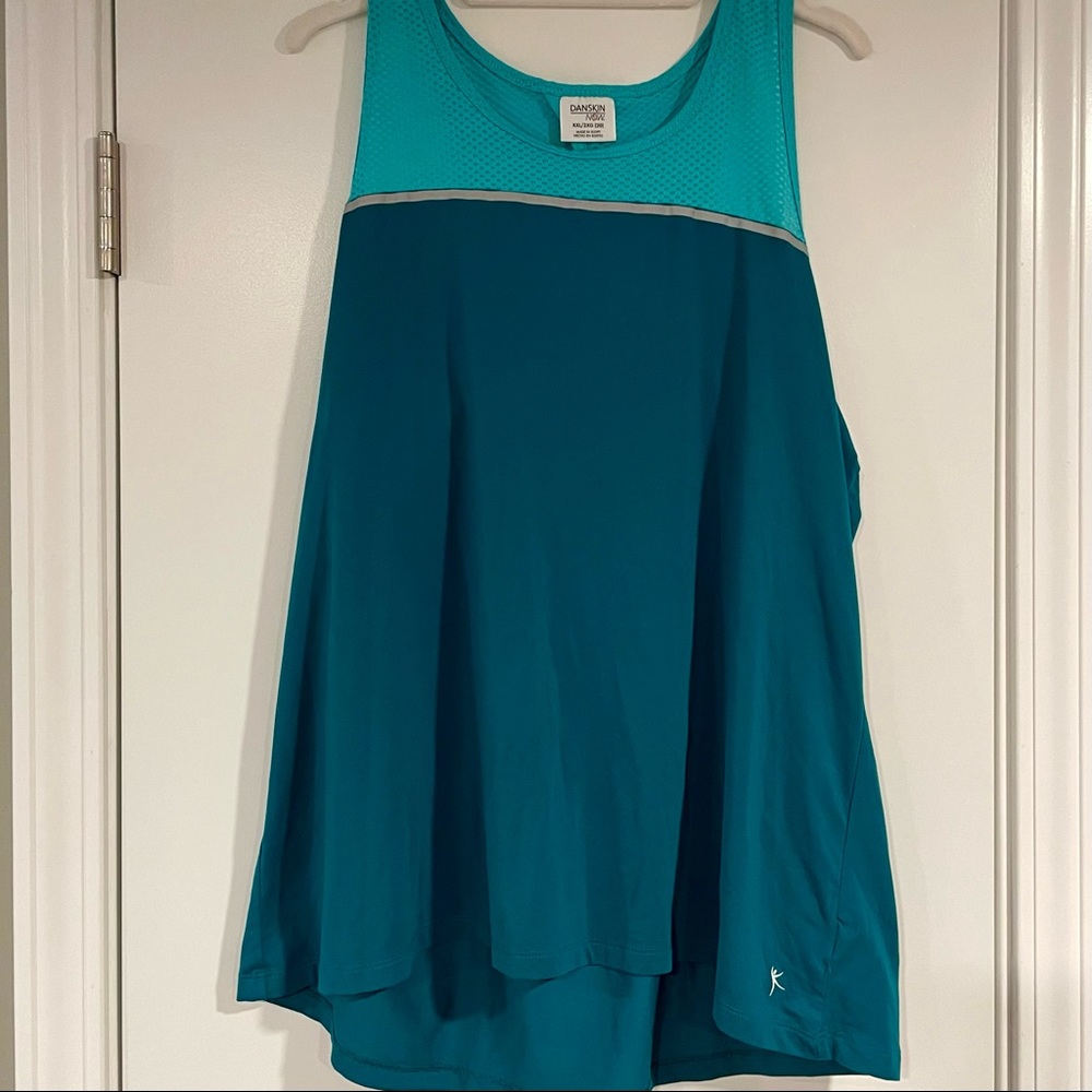 Danskin XXL Soft Athletic Open Back Tank in Teal